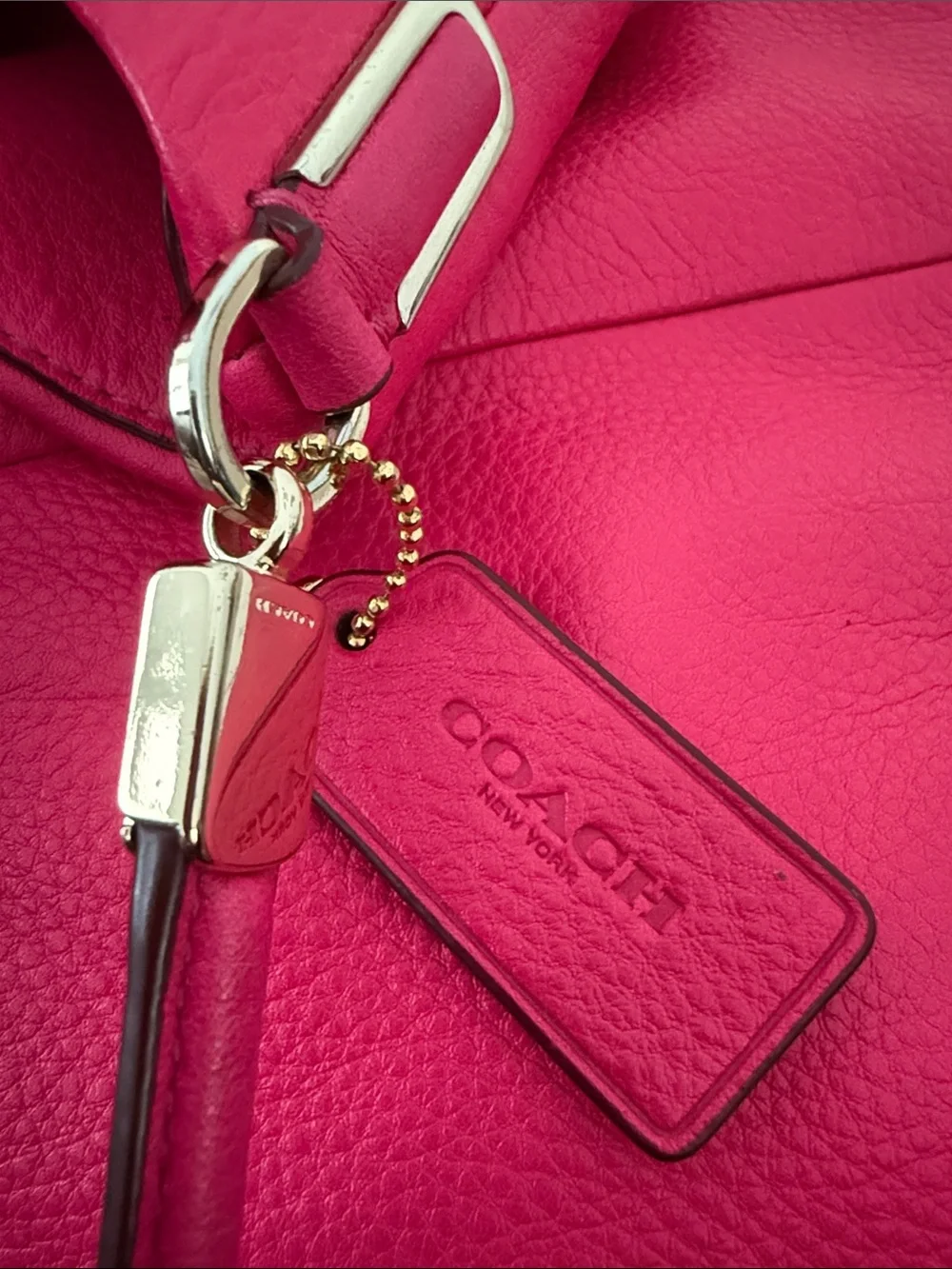 Coach Phoebe Pink Leather Shoulder Handbag